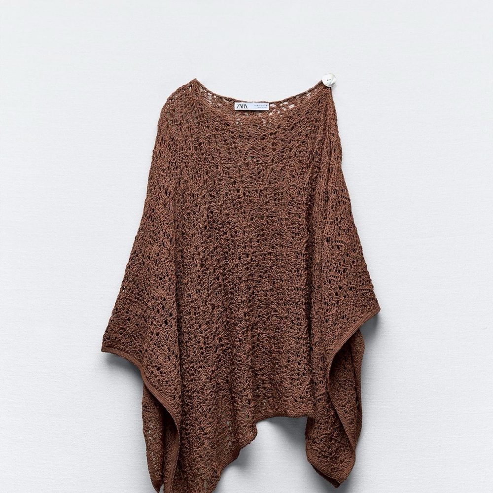 Zara Brown Knit Cardigan cape
